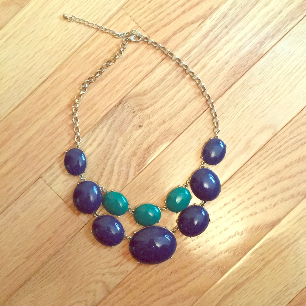 Navy blue and Green necklace